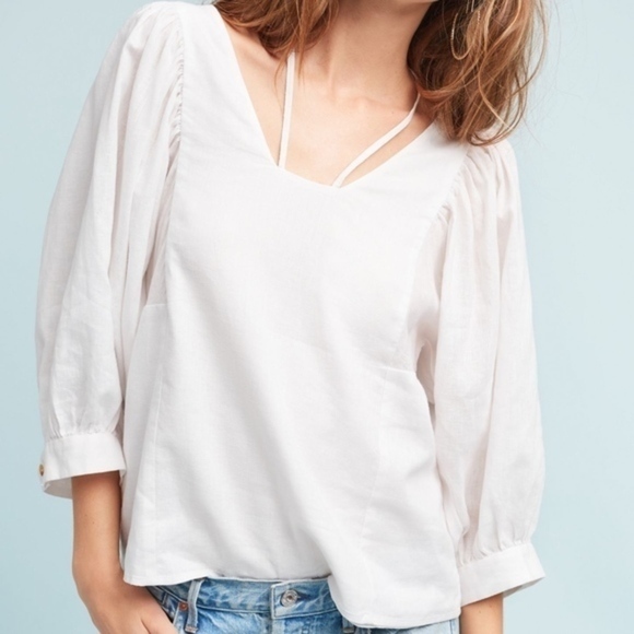 Anthro Akemi + Kin Sylvia Balloon-Sleeve Blouse XS - Picture 1 of 4